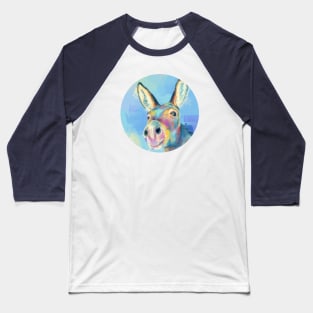 Carefree Donkey - Farm Animal Portrait Baseball T-Shirt